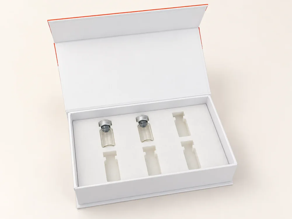 White cosmetic set box — open interior